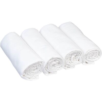 Bornino 4er-Pack Flanelltücher 80x80 cm weiss Bornino 4er-Pack Flanelltücher 80x80 cm weiss