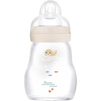 MAM Babyflasche Feel Good matt, Glas, 170 ml, ab 0M beige MAM Babyflasche Feel Good matt, Glas, 170 ml, ab 0M beige