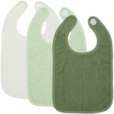 Meyco Baby 3er-Pack Lätzchen gruen weiss Meyco Baby 3er-Pack Lätzchen gruen weiss