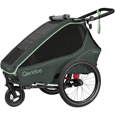 Qeridoo Fahrradanhänger Kidgoo 1 gruen Qeridoo Fahrradanhänger Kidgoo 1 gruen