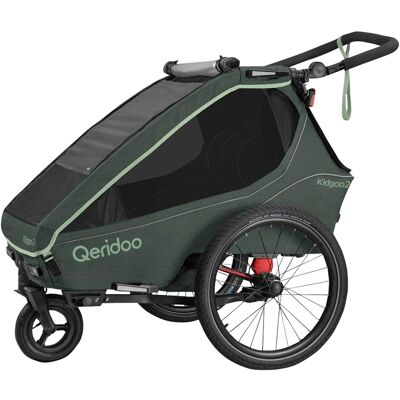 Qeridoo Fahrradanhänger Kidgoo 2 gruen Qeridoo Fahrradanhänger Kidgoo 2 gruen