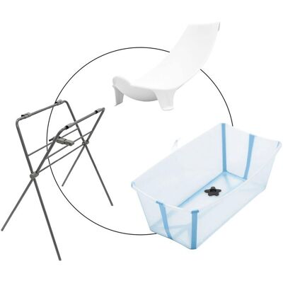 Stokke Badewanne inkl. Badewannensitz Newborn Support und Badewannenständer blau Stokke Badewanne inkl. Badewannensitz Newborn Support und Badewannenständer blau