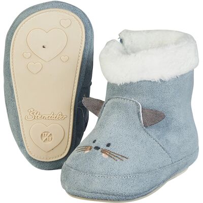 Sterntaler Babystiefel mit Reißverschluss Katze hellblau Sterntaler Babystiefel mit Reißverschluss Katze hellblau