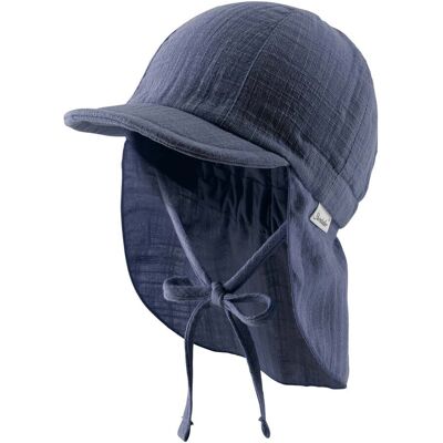Sterntaler Musselin-Schirmmütze mit Nackenschutz blau Sterntaler Musselin-Schirmmütze mit Nackenschutz blau