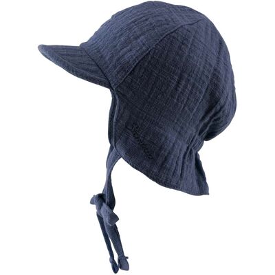 Sterntaler Musselin-Mütze mit Nackenschutz blau Sterntaler Musselin-Mütze mit Nackenschutz blau