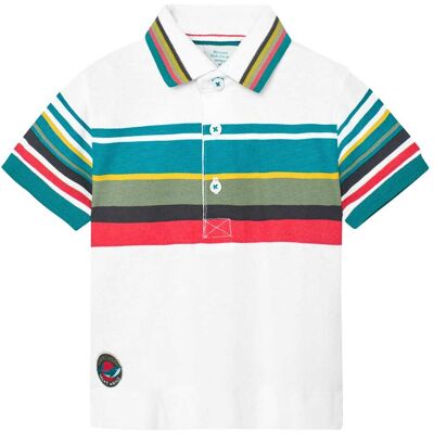 BOBOLI Polo-T-Shirt Streifen Piqué natur BOBOLI Polo-T-Shirt Streifen Piqué natur