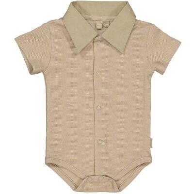 Levv Polo-Body kurzarm mit Struktur beige Levv Polo-Body kurzarm mit Struktur beige
