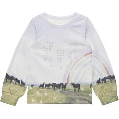 s.Oliver Sweatshirt Pferde Regenbogen mehrfarbig s.Oliver Sweatshirt Pferde Regenbogen mehrfarbig