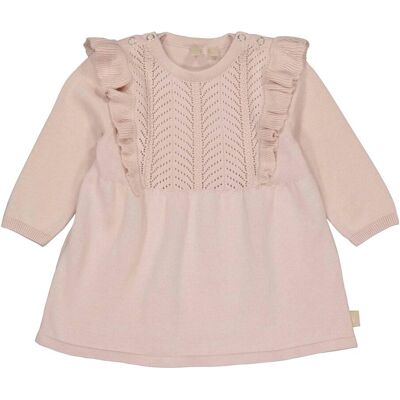 Levv Strickkleid langarm Rüschen rosa Levv Strickkleid langarm Rüschen rosa