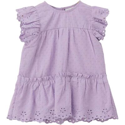 s.Oliver Kleid Flügelarm Lochstickerei lila s.Oliver Kleid Flügelarm Lochstickerei lila
