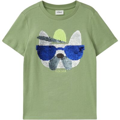 s.Oliver T-Shirt Hund Wendepailletten gruen s.Oliver T-Shirt Hund Wendepailletten gruen