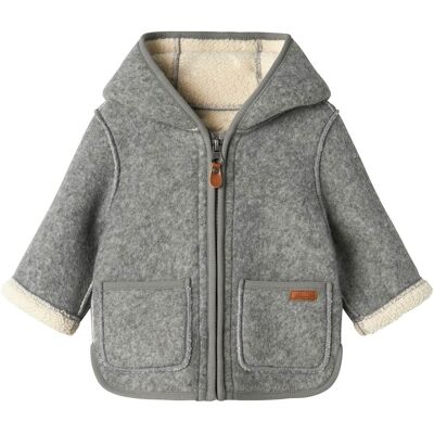 name it Jacke mit Kapuze Wollwalk-Optik Teddyfell grau name it Jacke mit Kapuze Wollwalk-Optik Teddyfell grau