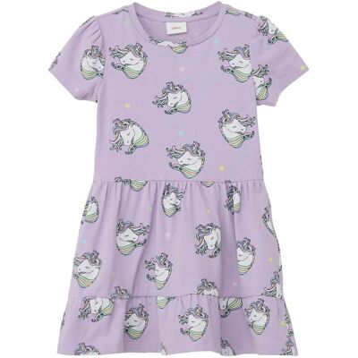 s.Oliver Kleid kurzarm Einhörner lila s.Oliver Kleid kurzarm Einhörner lila