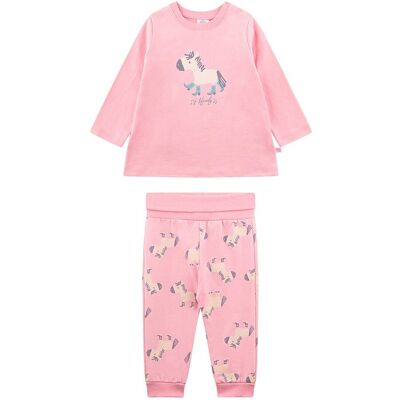 Sanetta Schlafanzug lang Pferde rosa beige Sanetta Schlafanzug lang Pferde rosa beige
