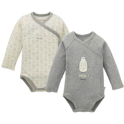 Bornino 2er-Pack Wickelbodys langarm mehrfarbig Bornino 2er-Pack Wickelbodys langarm mehrfarbig