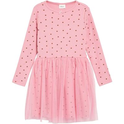 s.Oliver Kleid langarm Tüllrock Punkte rosa s.Oliver Kleid langarm Tüllrock Punkte rosa