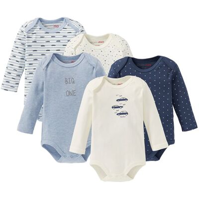 Bornino 5er-Pack Bodys langarm blau Bornino 5er-Pack Bodys langarm blau