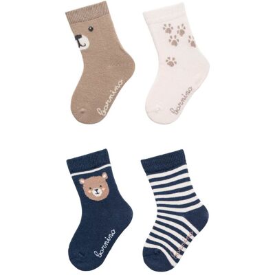 Bornino 4er-Pack Socken blau braun Bornino 4er-Pack Socken blau braun
