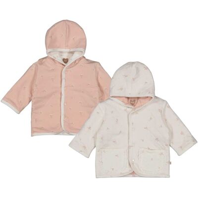 Feetje Wendejacke mit Kapuze Blumen gequiltet natur rosa Feetje Wendejacke mit Kapuze Blumen gequiltet natur rosa