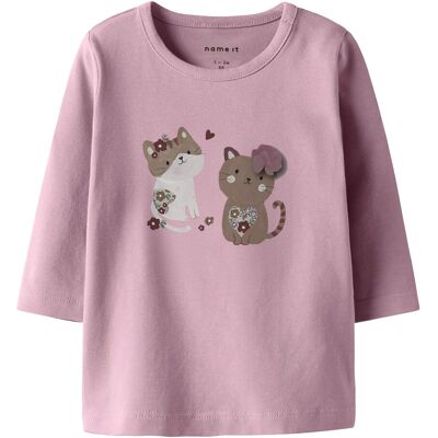name it Shirt langarm Katzen rosa name it Shirt langarm Katzen rosa