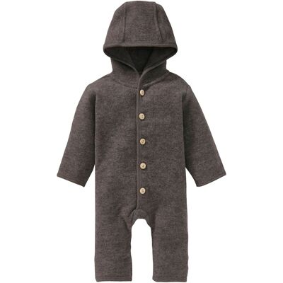 Bornino Wollfleece-Overall mit Klappbündchen aus Merinowolle braun Bornino Wollfleece-Overall mit Klappbündchen aus Merinowolle braun