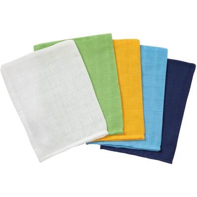 Bornino 5er-Pack Mullwaschlappen 15x20 cm mehrfarbig Bornino 5er-Pack Mullwaschlappen 15x20 cm mehrfarbig