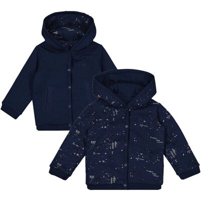 VINGINO Wende-Sweatjacke mit Kapuze Kleckse blau VINGINO Wende-Sweatjacke mit Kapuze Kleckse blau