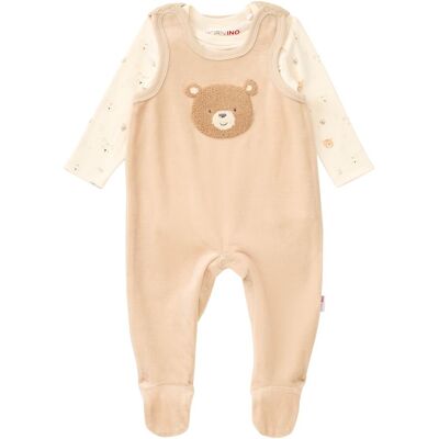 Bornino Nicki-Strampler-Set 2-tlg mit Body Bär beige Bornino Nicki-Strampler-Set 2-tlg mit Body Bär beige