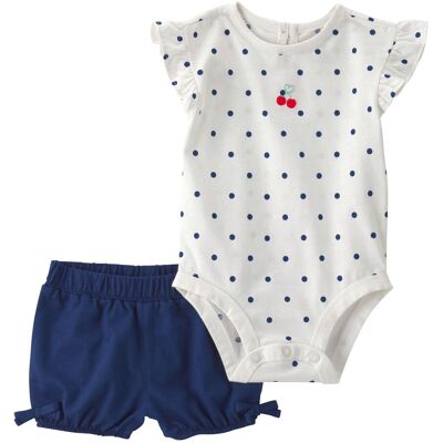 Carter's 2-tlg. Set Body kurzarm und Shorts Punkte blau natur Carter's 2-tlg. Set Body kurzarm und Shorts Punkte blau natur