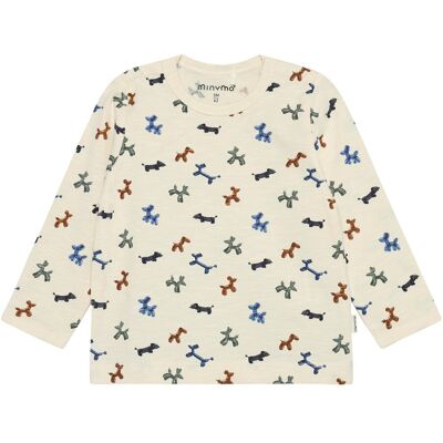 MINYMO Shirt langarm Luftballon-Hunde natur mehrfarbig MINYMO Shirt langarm Luftballon-Hunde natur mehrfarbig