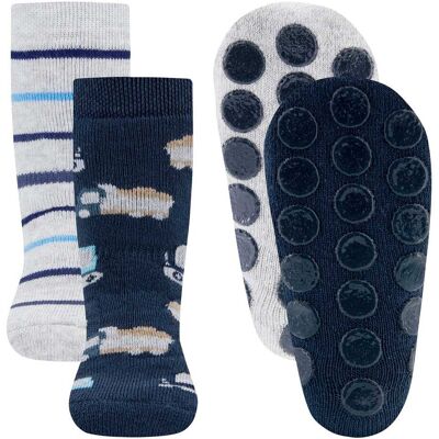 Ewers 2er-Pack ABS-Socken Ringel Fahrzeuge blau mehrfarbig Ewers 2er-Pack ABS-Socken Ringel Fahrzeuge blau mehrfarbig