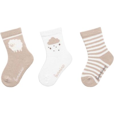 Bornino 3er-Pack Socken beige weiss Bornino 3er-Pack Socken beige weiss
