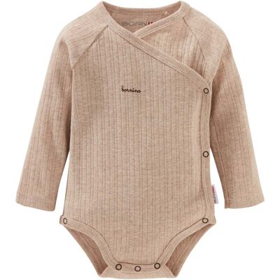 Bornino Wickelbody langarm Rippqualität beige Bornino Wickelbody langarm Rippqualität beige