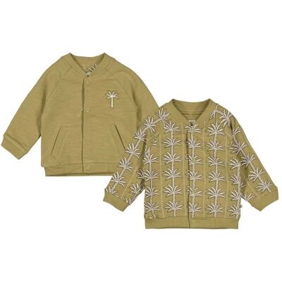 Feetje Wende-Collegejacke Palmen gruen natur Feetje Wende-Collegejacke Palmen gruen natur