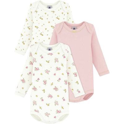 Petit Bateau 3er-Pack Bodys langarm Blumen natur mehrfarbig Petit Bateau 3er-Pack Bodys langarm Blumen natur mehrfarbig