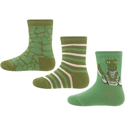 Ewers 3er-Pack Socken Krokodil Ringel gruen Ewers 3er-Pack Socken Krokodil Ringel gruen