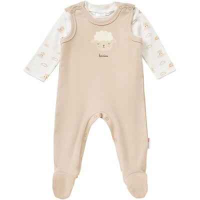 Bornino Strampler-Set 2-tlg. mit Shirt Schaf Wolken beige natur Bornino Strampler-Set 2-tlg. mit Shirt Schaf Wolken beige natur