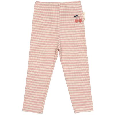 Lässig Leggings Rippqualität Ringel Kirschen Little Gang natur rosa mehrfarbig Lässig Leggings Rippqualität Ringel Kirschen Little Gang natur rosa mehrfarbig