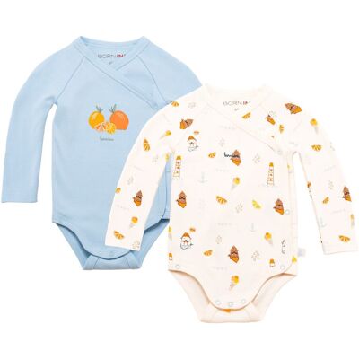 Bornino 2er-Pack Wickelbodys langarm Ahoy mehrfarbig Bornino 2er-Pack Wickelbodys langarm Ahoy mehrfarbig