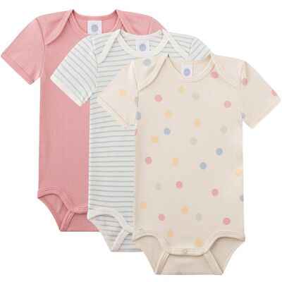 Sanetta 3er-Pack Bodys kurzarm Punkte Ringel mehrfarbig Sanetta 3er-Pack Bodys kurzarm Punkte Ringel mehrfarbig