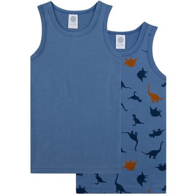 Sanetta 2er-Pack Unterhemden Dinos blau Sanetta 2er-Pack Unterhemden Dinos blau