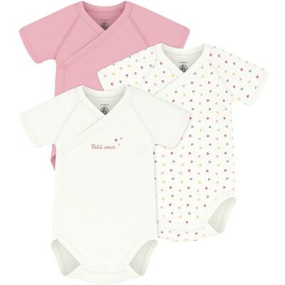 Petit Bateau 3er-Pack Wickelbodys kurzarm Herzen natur mehrfarbig Petit Bateau 3er-Pack Wickelbodys kurzarm Herzen natur mehrfarbig