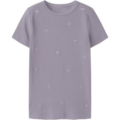 name it T-Shirt Herzen Rippqualität lila name it T-Shirt Herzen Rippqualität lila