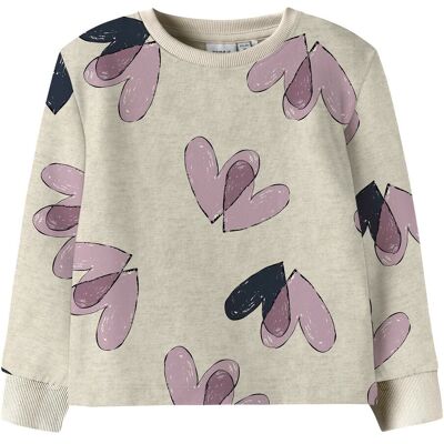 name it Sweatshirt Herzen beige rosa name it Sweatshirt Herzen beige rosa