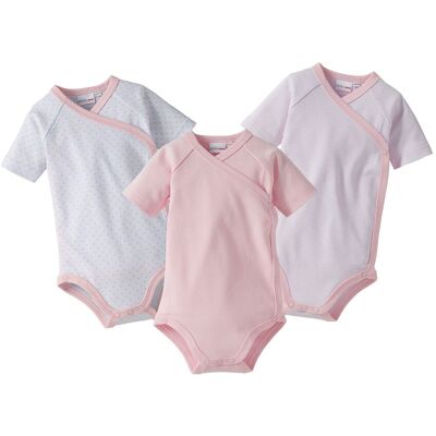 Bornino 3er-Pack Wickelbodys kurzarm rosa Bornino 3er-Pack Wickelbodys kurzarm rosa