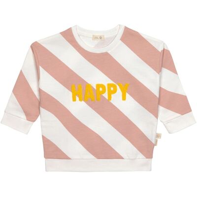 Lässig Sweatshirt Streifen Happy Little Gang natur rosa mehrfarbig Lässig Sweatshirt Streifen Happy Little Gang natur rosa mehrfarbig