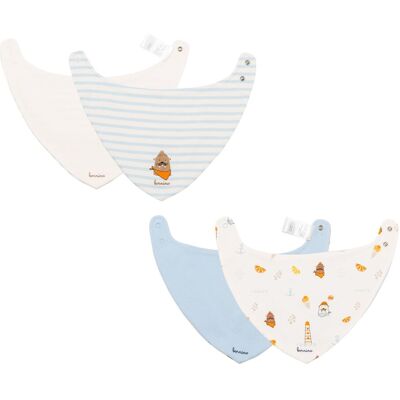 Bornino 2er-Pack Wendedreieckstuch blau natur Bornino 2er-Pack Wendedreieckstuch blau natur