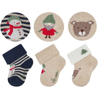 Sterntaler 3er-Pack Socken Weihnachten blau beige Sterntaler 3er-Pack Socken Weihnachten blau beige