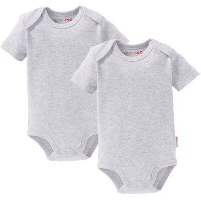 Bornino 2er-Pack Bodys kurzarm grau Bornino 2er-Pack Bodys kurzarm grau
