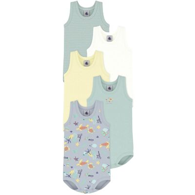 Petit Bateau 5er-Pack Bodys ohne Arm Ringel Ozean mehrfarbig Petit Bateau 5er-Pack Bodys ohne Arm Ringel Ozean mehrfarbig